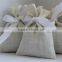 White Creamy linen small bags, Rustic Wedding favor bags, French Linen Gift Bags