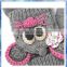 100% acrylic young girls crochet mouse caped mittens knitted glove