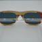 2015 Hot Sale Recycled Skateboard Wood Sunglasses Outside Brown Inside Nature Wooden Frame Sunglasses Polarized Yellow Lens