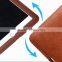 Top quality crystal pattern genuine leather for ipad air case with belt clip