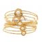 MultiLayer Iron Wire Women Cuff Bangle Fashion Wide Bangles & Bracelets With Pearl Jewelry Accessories