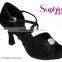 Ankle Strap good quality satin middle heel crystal beads comfortable and fashionable ladies latin salsa dance shoes