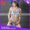 Unique Design Sexy Blue Beaded Rhinestone Feather Showgirl Clothing Wholesale Carnival Costume