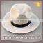 Lightweight Solid Color Papper Panama Band Braided Panama Fedora Sun Hat