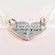 Custom Engravable Stainless Steel BF Broken Heart Pendant Necklace