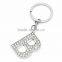 Flower letter rhinestone keyring/key chain charms