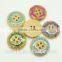 Fancy High Quality Colorful 4 Holes Figure Painted& Oiled on Wood Button