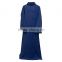 Solid Color Adult Snuggle Fleece Blanket Cozy Wrap Warm Throw Travel Plush Fabric With Sleeves As Seen On TV- Blue