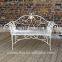 Wrought Iron Metal Garden Bench Antique Cream with a Brushed Bronze For Outdoor and Indoor