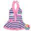 Baby One Pieces Swimsuit Red Stripe Beach Wear Ruffle Swimwear Kids Girl