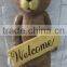 Welcome Door Decoration Fiberglass Life Size Garden Bear Statue