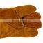 High quality full palm short welding cow leather gloves for sale