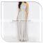 New Japanese Free Prom Silver Sequin Tube Maxi Chiffon Dress