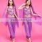 Paillettes halter top with sparkle dots panels harem pants for belly dance