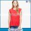 Red modern linen muscle ladies tank top