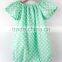 Summer Wholesale Newborn Baby Clothes Short Sleeve Green Dots Fashion Handmade Romper