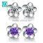 Popular Silver Flower Shape Stud Earrings For Ladies
