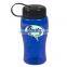 USA Made 18 oz Transparent Sports Bottle With Tethered Lid - BPA/BPS-free, FDA compliant and comes with your logo