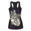 Polyester Tank Top backless with Spandex printed black Size:Free Size Sold By PC