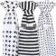 Muslin Baby Swaddle Blankets, 48x48 (3 Pack) Black, White, XO, Stripe, Cross