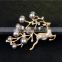 Christmas Pearl Crystal Pin Brooch Reindeer Stag Buck Deer Costume Jewelry Silver/Gold Tone
