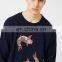 Mens crew neck drop shoulder embroidered fish patch detail sweatshirt