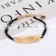 New Design Leather braid bracelet with metal leaf wholesale