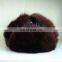 Musquash LEIFENG round fur hat with cloth or leather top for Russian style