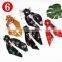 Girl Women Satin Chiffon Scrunchies Hairbands Solid Flower Leopard design Ponytail Holder Stretch Headwear 6series