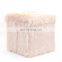 Customized Beautiful Pink Faux Fur Folding Storage Ottoman for Clothes for Living Room