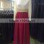 2015 Turkish fashion printed chiffon dress with diomands and golden fishnet on the neck cuff and waist