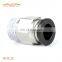 PC push in fitting 10mm pneumatic push to connect fittings 1/2 bsp to 1/4 bsp male straight quick connect