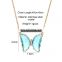 Boutique Stainless Steel Six Colors Crystal Butterfly Pendant Necklace For Women Glamour Female Color Butterfly Jewelry