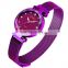 Skmei Q022 luxury diamond dial women wristwatch top quality 30meter waterproof mesh strap ladies watch