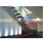 N119 Creater House Wood Glass Stairs, Manufacturer Customied Glass Staircase, Hot Sale Straight Floating Glass Wood Stairs                        
                                                Quality Choice