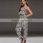 2015 Show thin printed chiffon jumpsuits summer clothes pants female leisure trousers OEM service