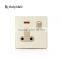 uk design single 13A socket switch with red indicator light