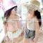 2015 Hot Children Summer Clothings Lace Vest Girl Pearls Top White and Pink Kids Lace Top