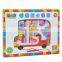 top selling kids red bus shape animal design games board metal beads educational toys magnetic building game