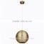 cutout modern chandelier lamp in brass color with ball shade
