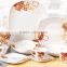 47pcs decal square porcelain dinner set, wholesale porcelain dinnerware