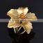 fashionable metal alloy enamel crystal flower shape scarf ring