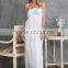 White cotton night dress and robe with blue embroidery
