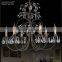 Retro Style 6 Light Chandelier, Black Iron Rustic Crystal Chandelier Light MD82000