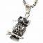 Never fade titanium stainless steel owl pendant necklace pendant