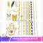 Eco-friendly high quality fashion temporary flash tattoo gold