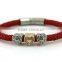 2015 new fashion real leather braided bracelet for woman