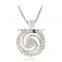 Trendy Hollow Out Long Chain Necklace Wind Pattern Round Gold Plated Rhinestone Pendant Necklace for Women Jewelry Gifts