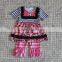 red apple green bug appliqued embroidery baby girl school uniform