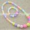Baby Girls Round Shape Plastic Bead Candy Color Necklace Bracelet Set